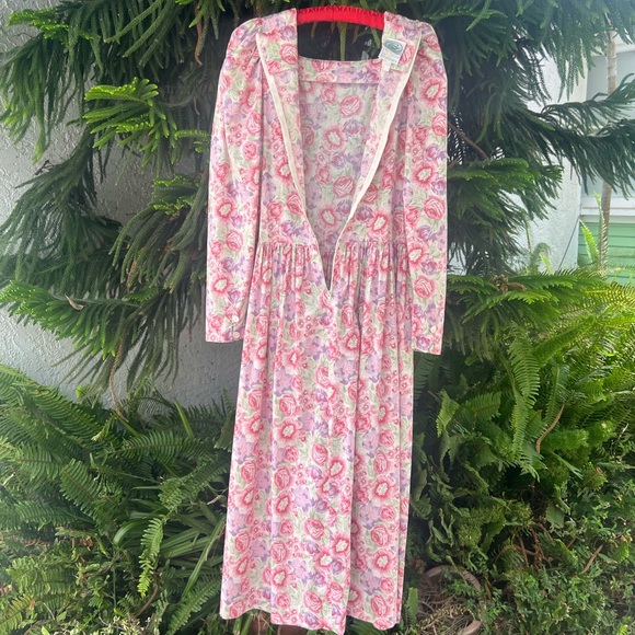 Vtg 80s Laura Ashley Floral Print Cotton Dress | Puff Sleeves | Drop Waist | S - Picture 4 of 17